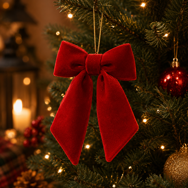 EDG Enzo De Gasperi Weihnachtsschleife Samt H 25 Cm L 21 Cm Rot