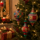 EDG Enzo De Gasperi Weihnachtsdekoration Kugel Kreisel Spindel Geometrien Ass. H 16 cm Mehrfarbig 1 Stk.