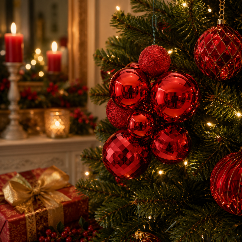 EDG Enzo De Gasperi Weihnachtsdekoration Traubenmix 10 Stk Rot