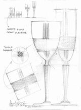 RCR Cristalleria Italiana Brillante - FL - Set von 6 Flöte-Gläsern aus Glas