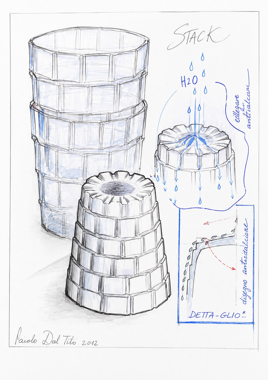 RCR Cristalleria Italiana Stack - DOF - Set aus 6 Gläsern aus Glas