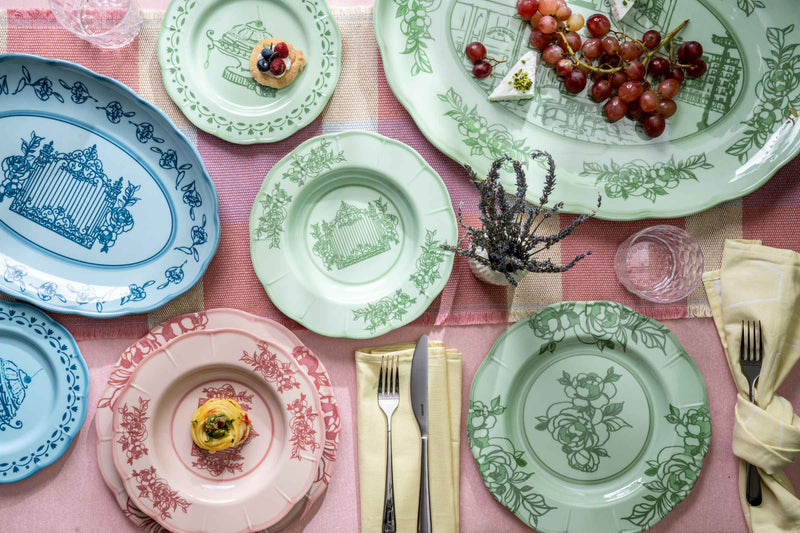 guzzini guzzini piatto dessert melamina josephine d 21 cm table decor verde polvere ean 8008392388104