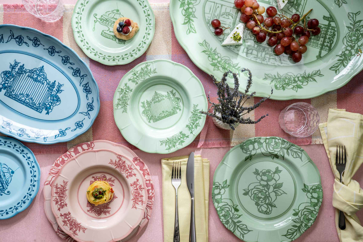 guzzini guzzini contenitore melamina josephine d 30 cm table decor verde polvere ean 8008392398820