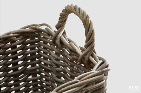 EDG Enzo De Gasperi Set 2 Cesti Rattan Quadrato con Manici
