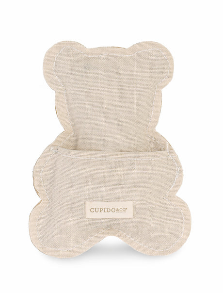 Cupido&Co. Teddybär-Beutel Blaues Herz 100 x 135 Mm Beige 12 Stk