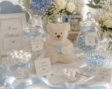 Cupido&Co. Teddybär-Beutel Blaues Herz 100 x 135 Mm Beige 12 Stk