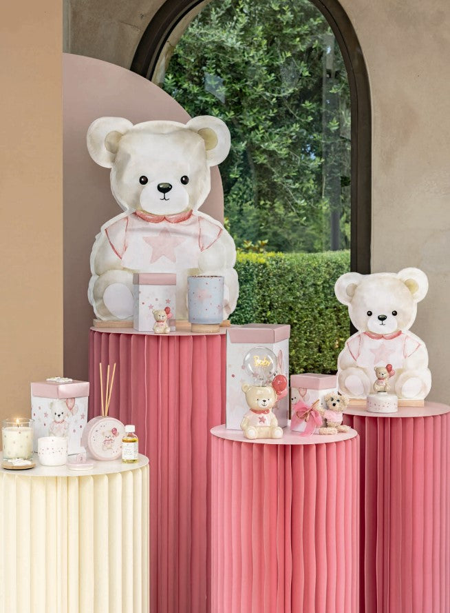 Cupido&Co. Spieluhr Teddybär mit rosa Luftballons H 125 cm mit Box