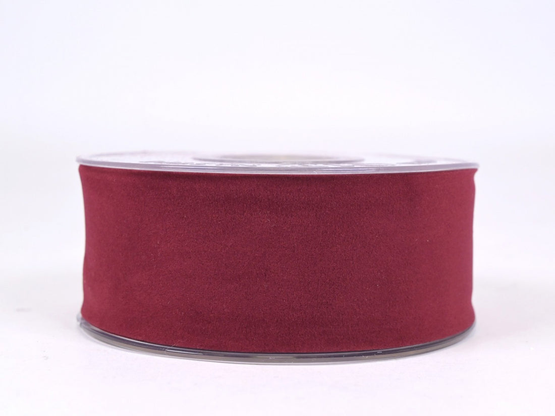 Piovaccari Weihnachtsband Double Velvet Bordeaux 40 mm x 7 m – Dekoratives Samtband für Weihnachtsbaum, Schleifen und Geschenkpakete