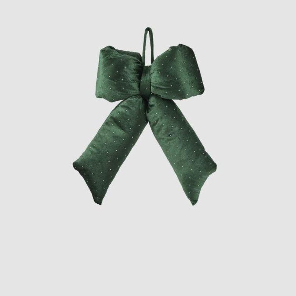 EDG Enzo De Gasperi Fiocco Natalizio con Brillanti H30x20 cm Verde Scuro – Decorazione di Natale