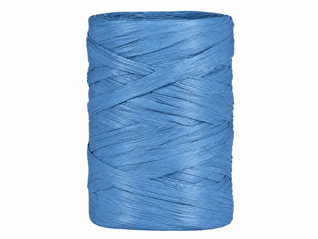 Piovaccari Paper Raphia Blue 5-8 mm x 100 m – Blaues Papiergarn für Dekorationen, Schleifen, Geschenkverpackungen und DIY
