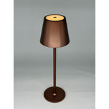 L'Arcolaio LED Lampe Touch Aufladbar H 38 cm 10 x 10 cm IP54 Round Pro Bronzebraun
