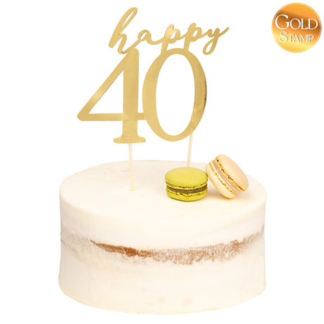 givi givi cake topper happy 40 oro 13 x 12 cm ean 8010052409012