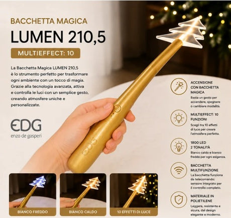 EDG Enzo De Gasperi Telecomando Magic Wand Zauberstab L 36 cm 3V – Befehl für Weihnachtsbaum