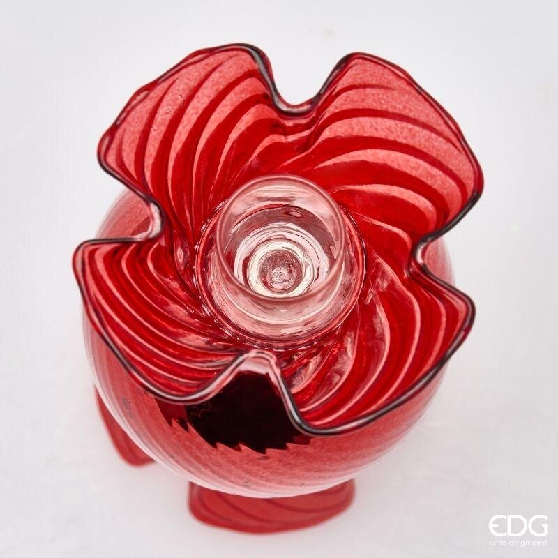 EDG Enzo De Gasperi Kerzenhalter Bonbon Rot H16 Ø8 cm – Weihnachtsdekoration