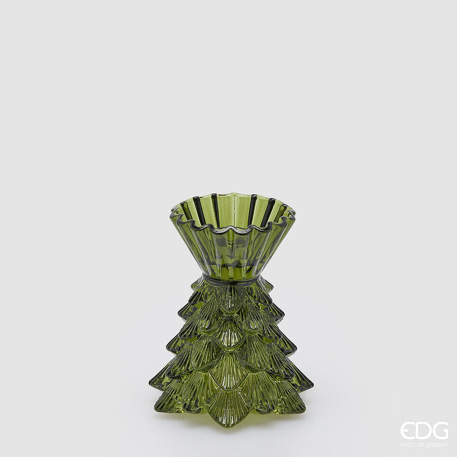 EDG Enzo De Gasperi Kerzenhalter Pino Dark Green H14 Ø12 cm – Weihnachtsdeko