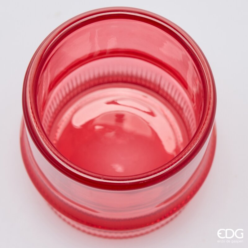 EDG Enzo De Gasperi Portacandela Anello Rosso H8 Ø7 cm – Decorazione di Natale
