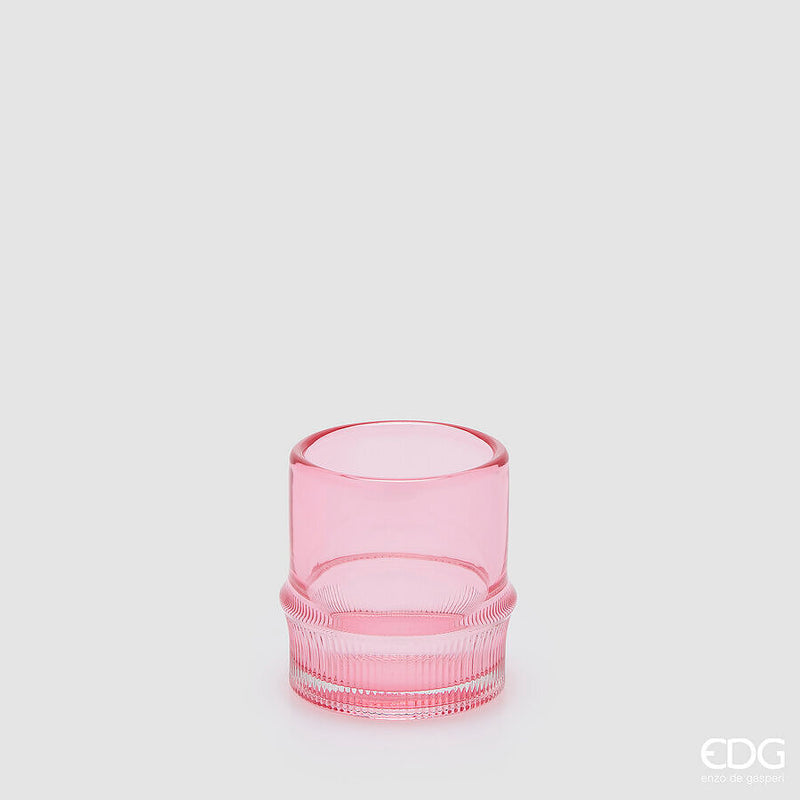 EDG Enzo De Gasperi Portacandela Anello Rosa H8 Ø7 cm – Decorazione di Natale
