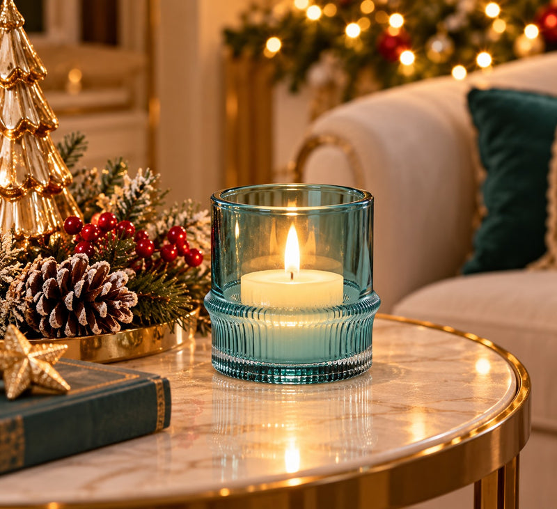 EDG Enzo De Gasperi Portacandela ad Anello Green Mix H8 Ø7 cm – Decorazione di Natale