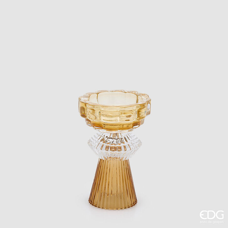 EDG Enzo De Gasperi Portacandela Natalizio a Coppa H15 Ø10 cm Marrone Mix – Decorazione di Natale