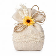 Creazioni per Enzo Sacchetto Bomboniera Jutesack Creme 12x8cm Er 10 Stk