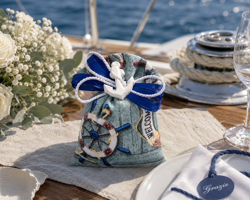 Kreationen für Enzo Sacchetto Bomboniera Geschenktüte Marino 12x9 cm VE 10 St.