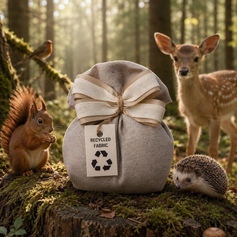 Creazioni per Enzo Beutel Glattes Gewebe Bonbonniere Süßigkeitenbeutel Recycelt 13x14 cm Packung 10 Stück