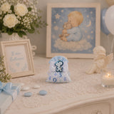 Creazioni per Enzo Sacchetto Bomboniera Baby Letterina Himmelblau 11x9 cm Bonbonniere – 10er Pack