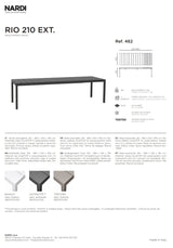 nardi nardi tavolo rio 210 extensible 210 280 x 100 cm h 76 cm alluminio bianco