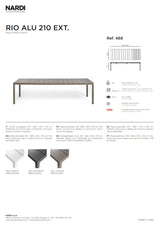 nardi nardi tavolo rio alluminio 210 extensible 210 280 x 100 cm h 75 cm antracite ean 8010352833166