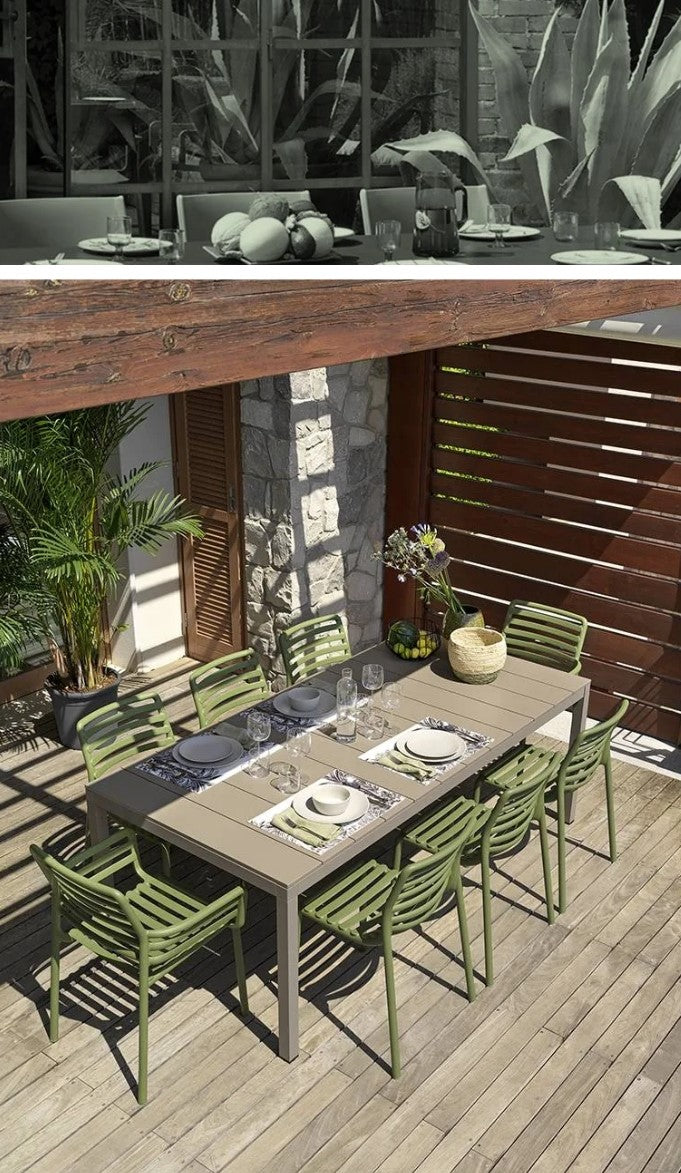 nardi nardi tavolo rio alluminio 210 extensible 210 280 x 100 cm h 75 cm tortora ean 8010352833241