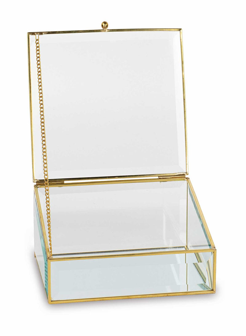 Cupido&Co. Set 2 Scatole Inclinate 180 x 120 x H 75 Mm 240 x 170 x H 105 Mm Vetro Oro