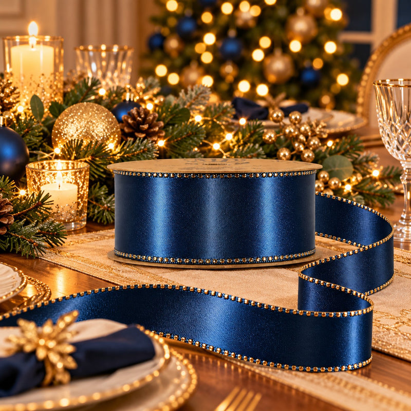 Piovaccari Satinée Band Sargassi Sea 15 mm x 20 m – Dekoratives Satinband für Schleifen, Geschenkverpackungen und Weihnachtsdekoration