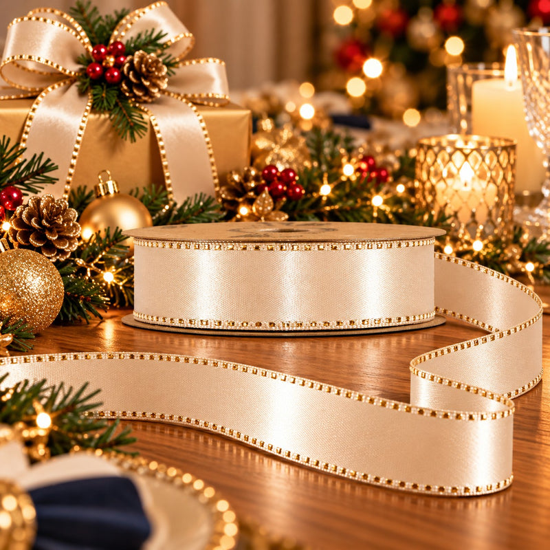 Piovaccari Satinée Band Rose Dust 15 mm x 20 m – Satinband in Altrosa für Schleifen, Geschenkverpackungen und Weihnachtsdekorationen