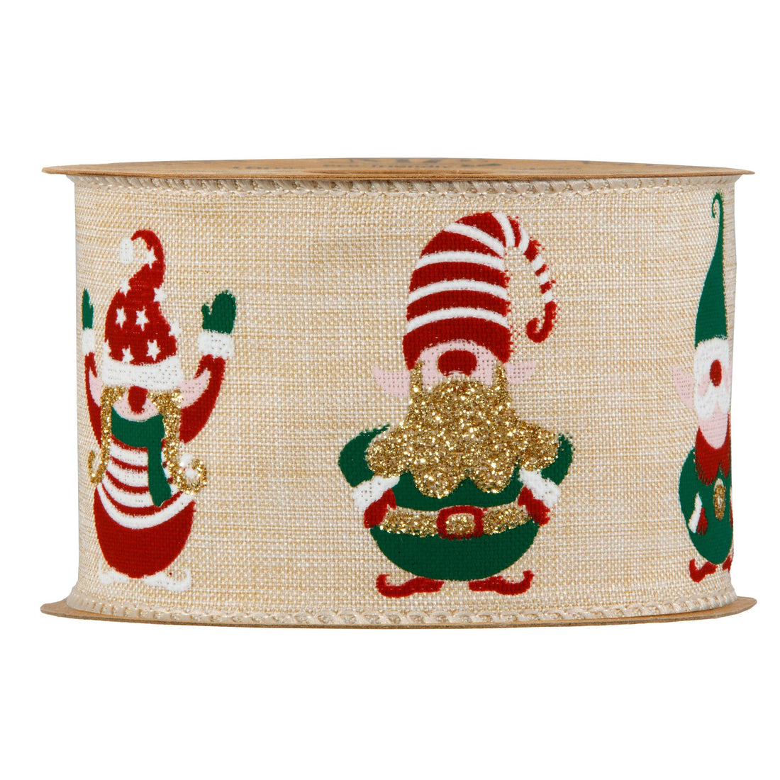Piovaccari Weihnachtsband Elfs 63 mm x 10 m – Dekoband mit Weihnachtselfen für Baum, Schleifen und Geschenkverpackungen