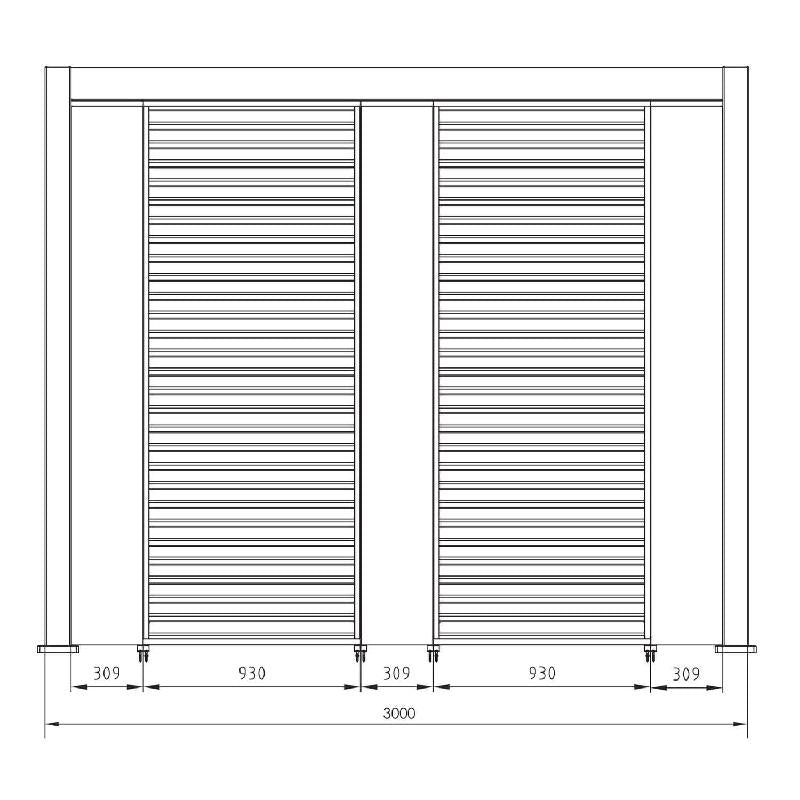 Bizzotto Vertikales Paneelset für Pergola Ocean 232,45 x 30,9 cm Weiß