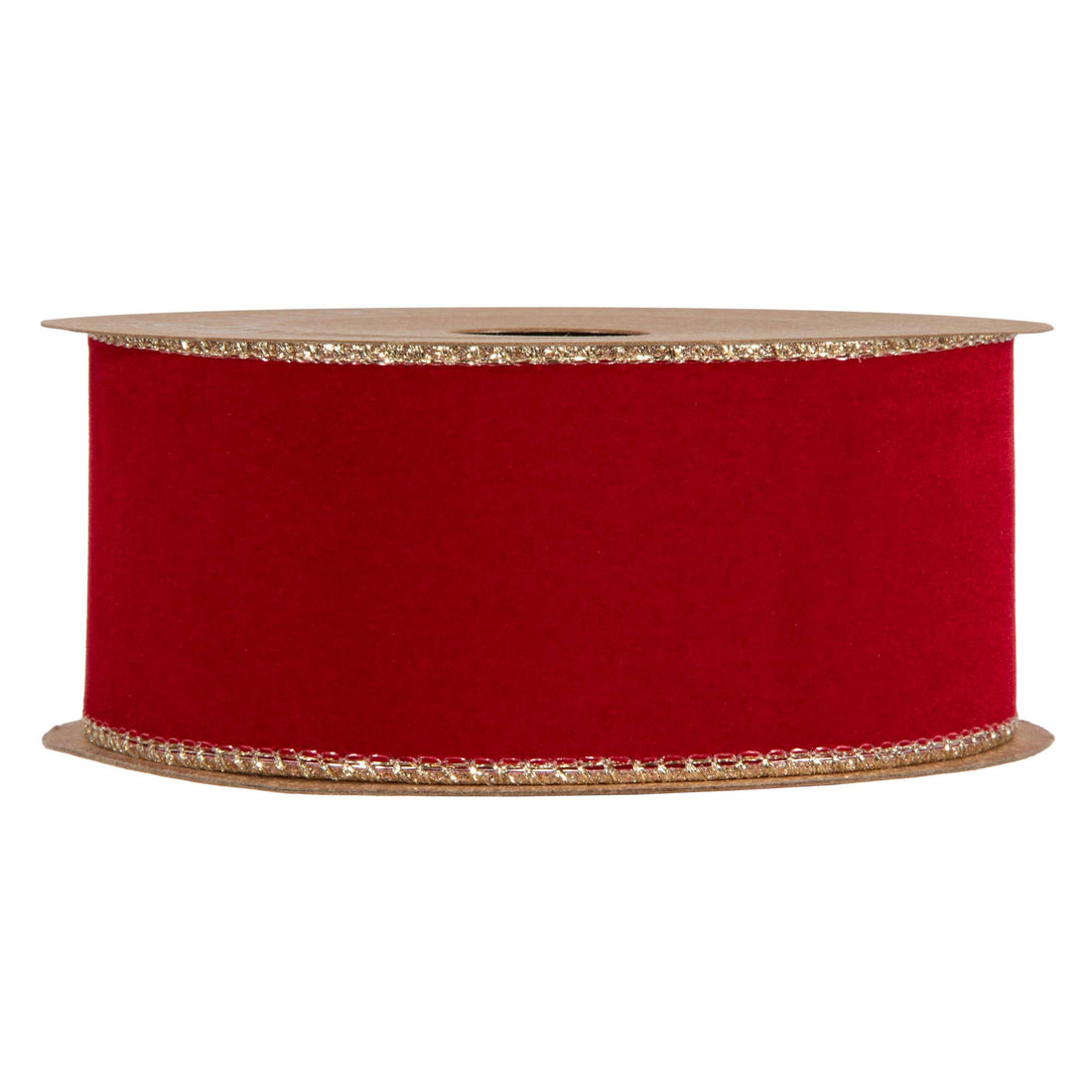 Piovaccari Band Double Sides Velvet & Glitter Rot 40 mm x 10 m – Weihnachtsband aus Samt und Glitzer für Weihnachtsbaum, Schleifen und Geschenkverpackungen