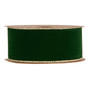 Piovaccari Band Double Sides Velvet & Glitter Dunkelgrün 40 mm x 10 m – Weihnachtsband aus Samt mit Glitzer für Weihnachtsbaum, Schleifen und Geschenkverpackungen