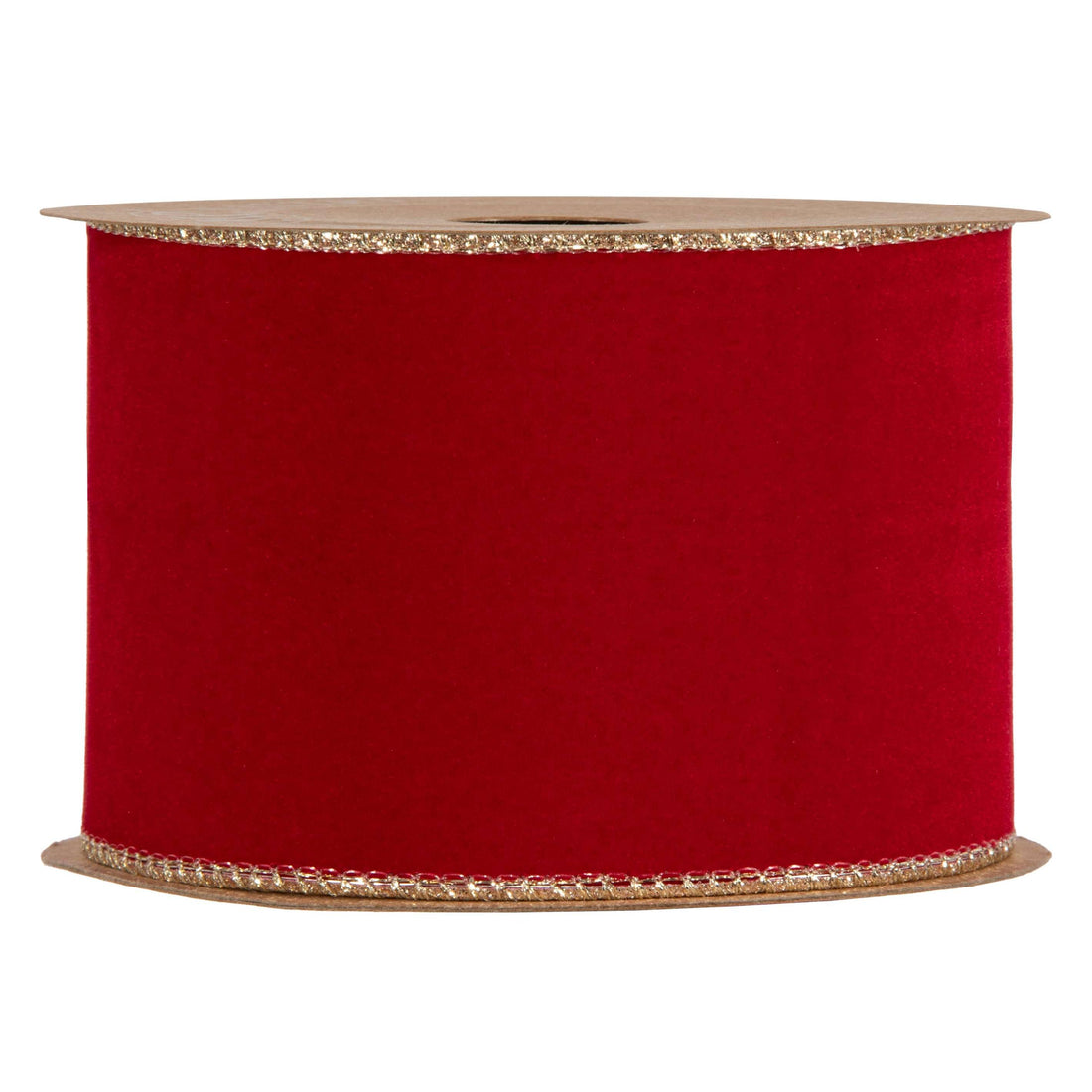 Piovaccari Band Double Sides Velvet & Glitter Rot 63 mm x 10 m – Weihnachtsband aus Samt mit Glitzer für Weihnachtsbaum, Schleifen und Geschenkverpackungen