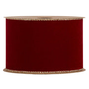 Piovaccari Band Double Sides Velvet & Glitter Dunkelrot 63 mm x 10 m – Weihnachtsband aus Samt mit Glitzer für Weihnachtsbaum, Schleifen und Geschenkverpackungen
