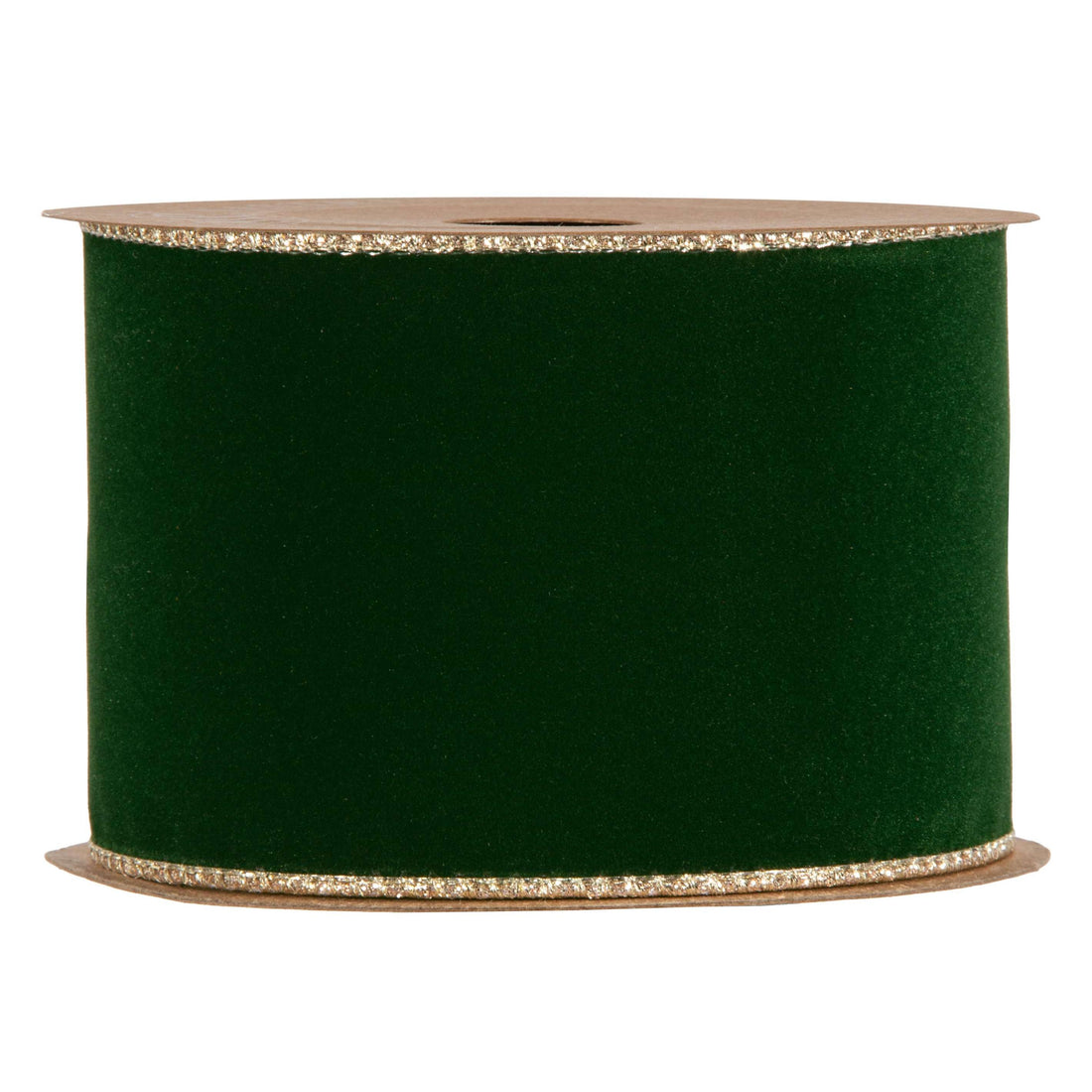 Piovaccari Band Double Sides Velvet & Glitter Dunkelgrün 63 mm x 10 m – Weihnachtsband aus Samt mit Glitzer für Weihnachtsbaum, Schleifen und Geschenkverpackungen