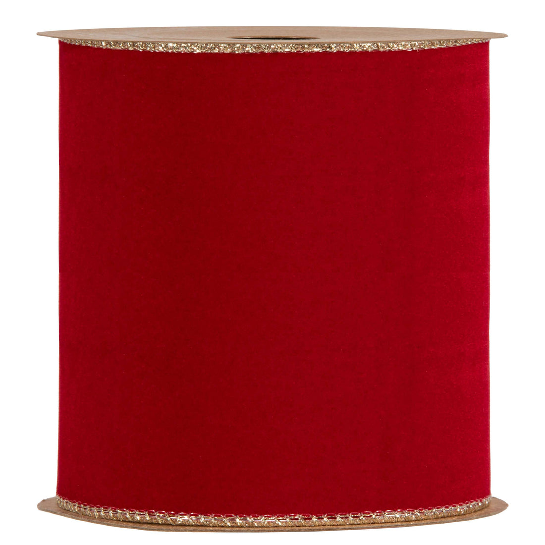 Piovaccari Band Double Sides Velvet & Glitter Rot 100 mm x 10 m – Weihnachtsband aus Samt mit Glitzer für Weihnachtsbaum, Schleifen und Geschenkverpackungen