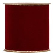 Piovaccari Band Double Sides Velvet & Glitter Dunkelrot 100 mm x 10 m – Weihnachtsband aus Samt und Glitzer für Weihnachtsbaum, Schleifen und Geschenkverpackungen