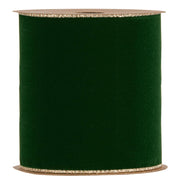 Piovaccari Band Double Sides Velvet & Glitter Dunkelgrün 100 mm x 10 m – Weihnachtsband aus Samt mit Glitzer für Weihnachtsbaum, Schleifen und Geschenkverpackungen