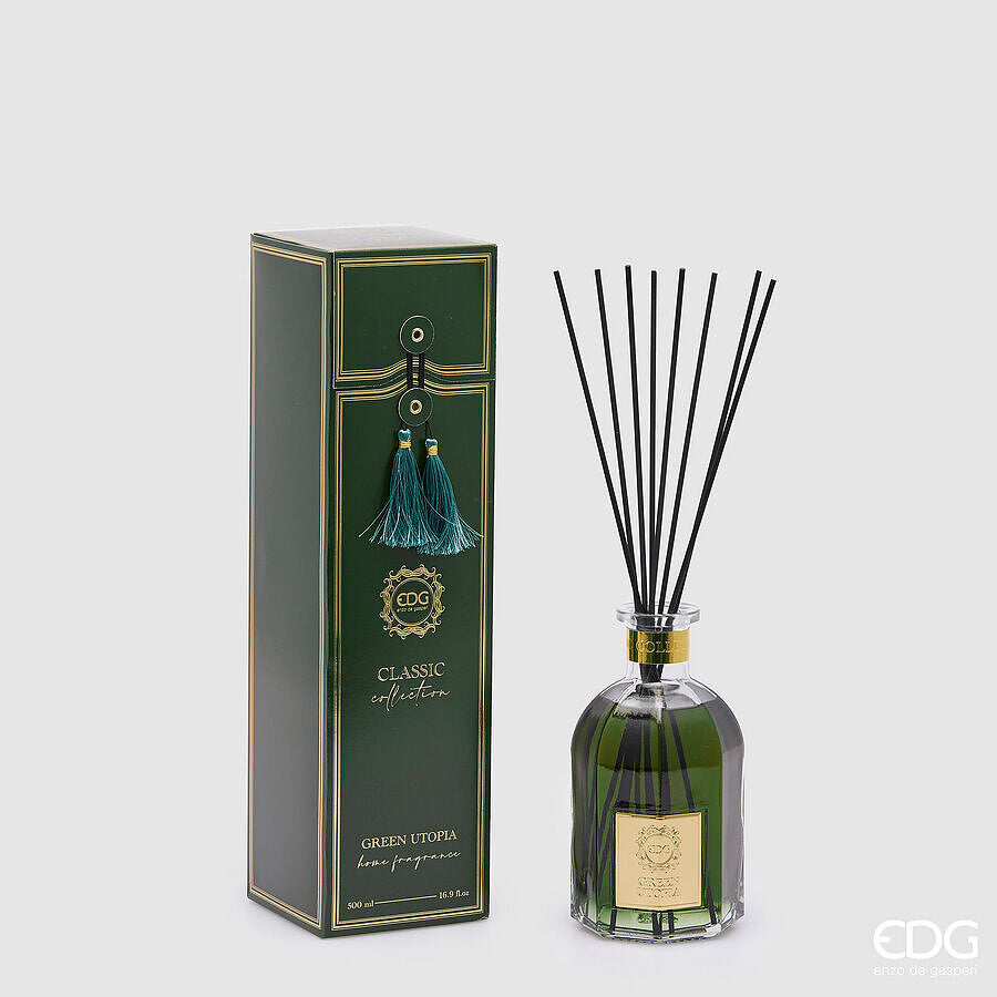 EDG Enzo De Gasperi Raumdüft Flasche Classic 500 Ml H 16 Cm D 8,5 Cm Green Utopia