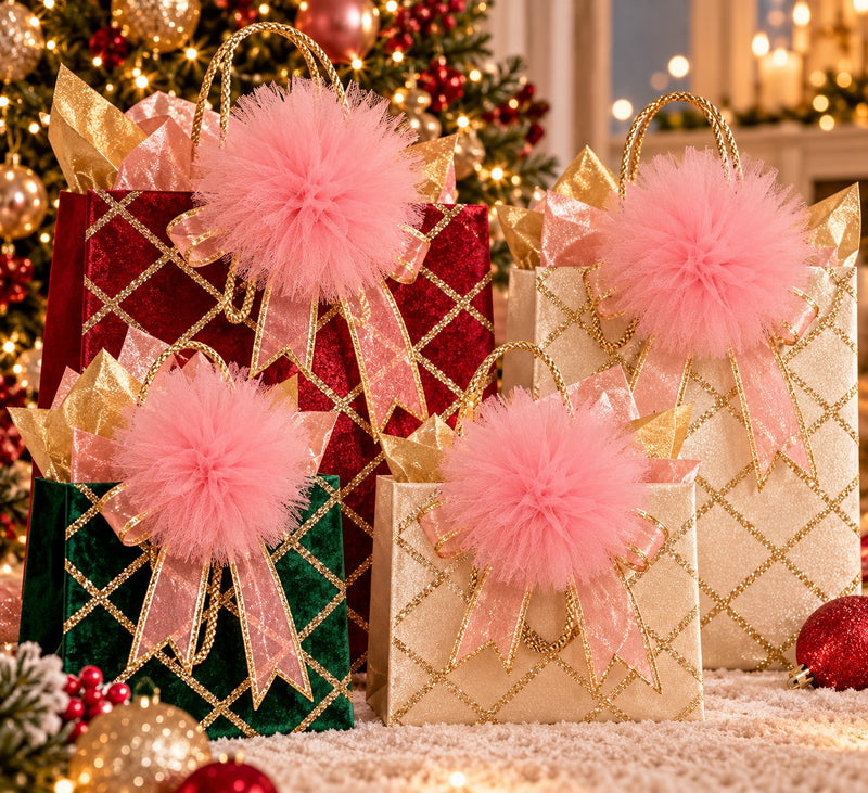Piovaccari Pon Pon Rosa Ø16 cm – Weihnachtsdeko für den Weihnachtsbaum, Schmuck, Feste und dekorative Arrangements