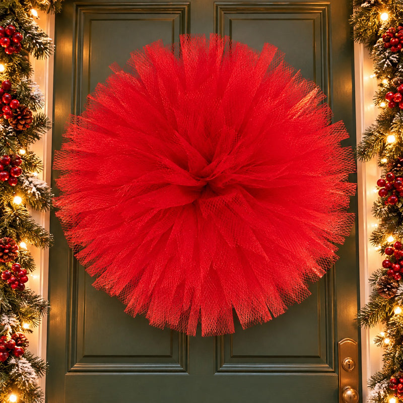 Piovaccari Pom-Pom Rot Ø50 cm – Weihnachtsdekoration für den Weihnachtsbaum, Schmuck, Feste und dekorative Arrangements