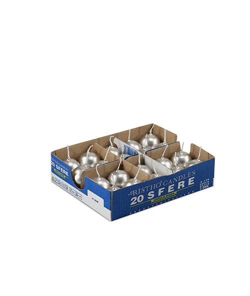 Cereria Di Giorgio Kerzen Kugel Ø 3 cm (20 Stk.) - Silber