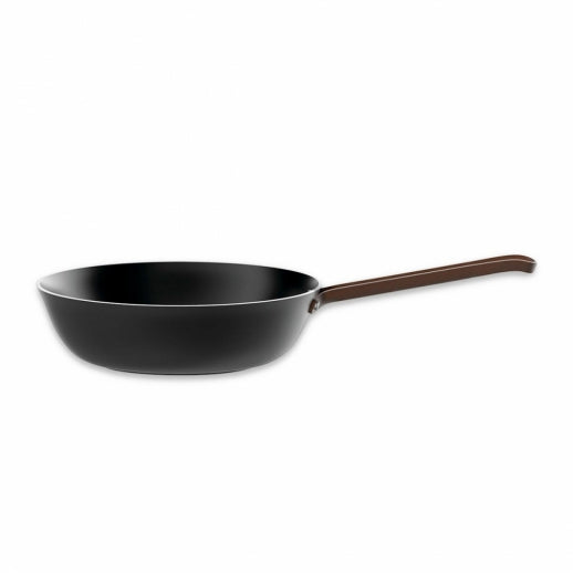 Alessi Edo Pfanne 28 cm Braun mit langem Griff – Edelstahlpfanne Elegantes Design
