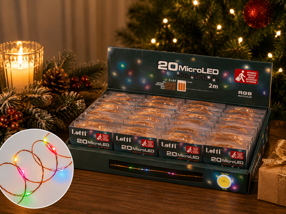Weihnachtslichterkette 20 Micro-LEDs RGB 2 m 3 x AA PVC-Box