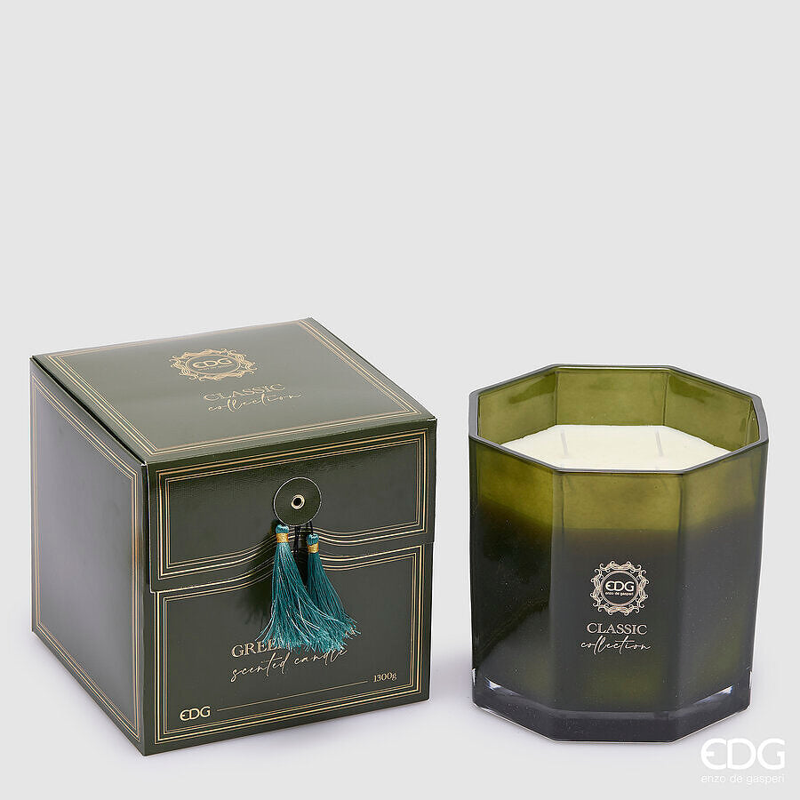 EDG Enzo De Gasperi Kerze Classic mit Duft H 15,5 Cm D 15,5 Cm Green Utopia